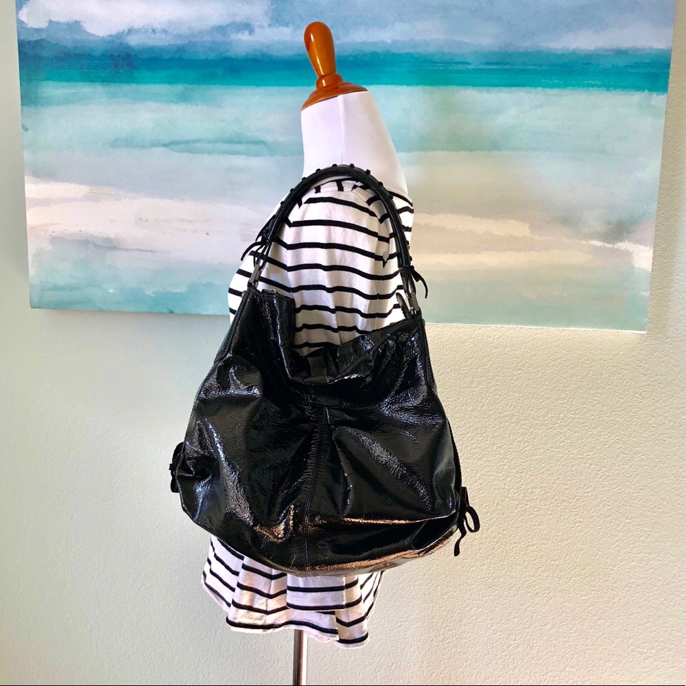 Francesco Biasia Dana Pleated Hobo Bag Patent